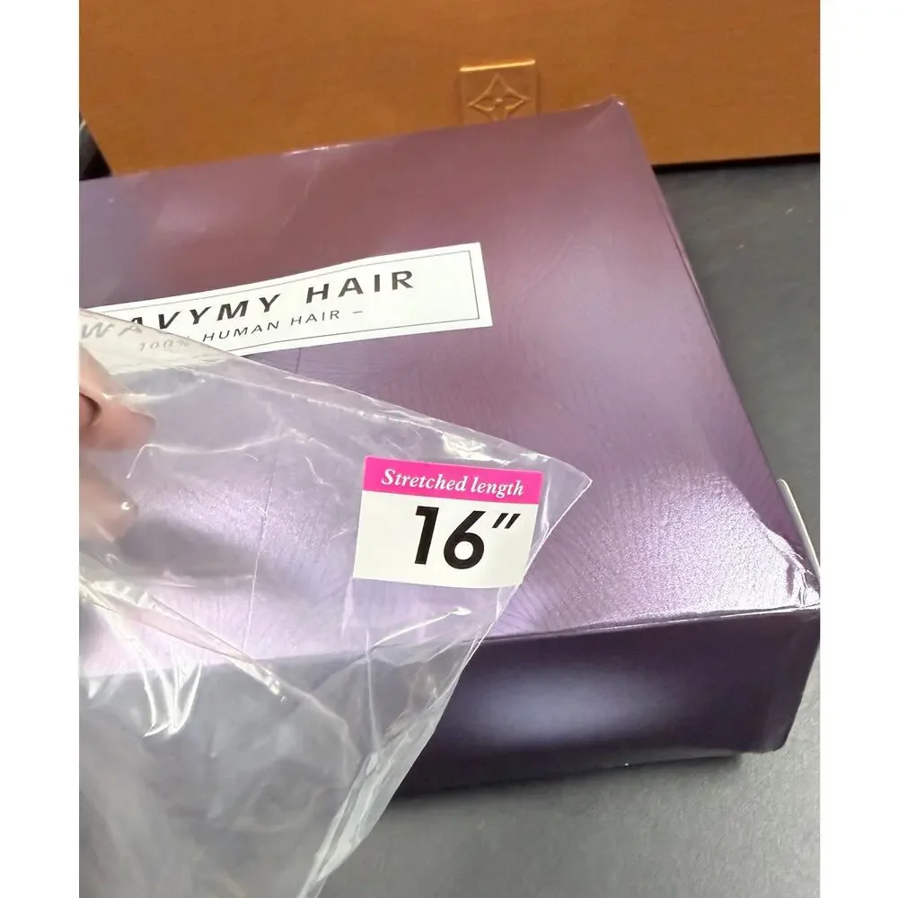Wavymy Hair Natural Black 100% Human Hair Body Wave Wig 16